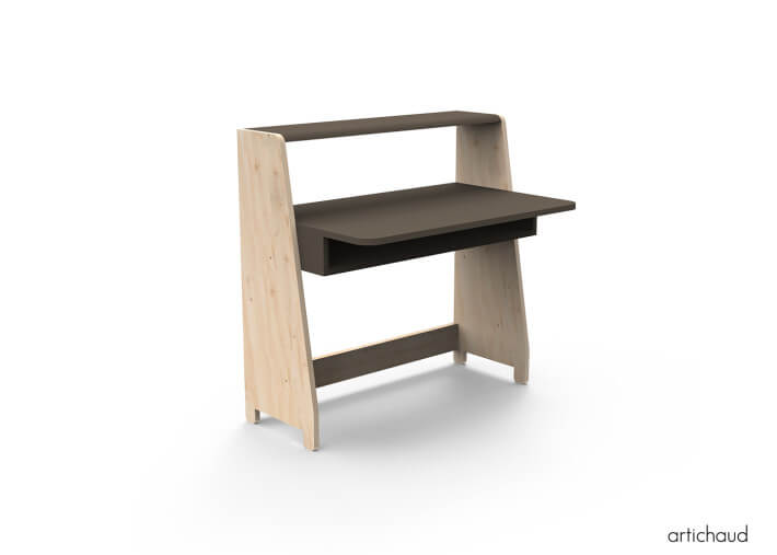 PETIT BUREAU ENFANT EVOLUTIF AVEC OU SANS ETAGERES DE RANGEMENT - ASYMETRY PAR MATHY BY BOLS