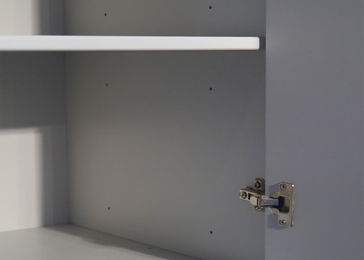 ARMOIRE 2 PORTES AVEC PENDERIE ET 6 ETAGERES - 26 COLORIS ET PIEDS EN BOULEAU - MADAVIN PAR MATHY BY BOLS