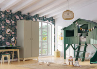 ARMOIRE 2 PORTES AVEC PENDERIE ET 6 ETAGERES - 26 COLORIS ET PIEDS EN BOULEAU - MADAVIN PAR MATHY BY BOLS