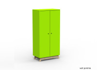 ARMOIRE 2 PORTES AVEC PENDERIE ET 6 ETAGERES - 26 COLORIS ET PIEDS EN BOULEAU - MADAVIN PAR MATHY BY BOLS