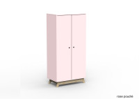 ARMOIRE 2 PORTES AVEC PENDERIE ET 6 ETAGERES - 26 COLORIS ET PIEDS EN BOULEAU - MADAVIN PAR MATHY BY BOLS