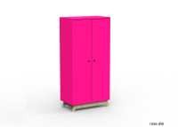 ARMOIRE 2 PORTES AVEC PENDERIE ET 6 ETAGERES - 26 COLORIS ET PIEDS EN BOULEAU - MADAVIN PAR MATHY BY BOLS