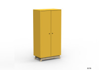 ARMOIRE 2 PORTES AVEC PENDERIE ET 6 ETAGERES - 26 COLORIS ET PIEDS EN BOULEAU - MADAVIN PAR MATHY BY BOLS