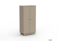ARMOIRE 2 PORTES AVEC PENDERIE ET 6 ETAGERES - 26 COLORIS ET PIEDS EN BOULEAU - MADAVIN PAR MATHY BY BOLS