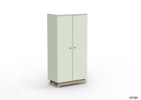 ARMOIRE 2 PORTES AVEC PENDERIE ET 6 ETAGERES - 26 COLORIS ET PIEDS EN BOULEAU - MADAVIN PAR MATHY BY BOLS