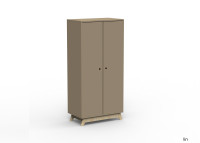 ARMOIRE 2 PORTES AVEC PENDERIE ET 6 ETAGERES - 26 COLORIS ET PIEDS EN BOULEAU - MADAVIN PAR MATHY BY BOLS