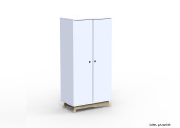 ARMOIRE 2 PORTES AVEC PENDERIE ET 6 ETAGERES - 26 COLORIS ET PIEDS EN BOULEAU - MADAVIN PAR MATHY BY BOLS