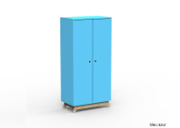 ARMOIRE 2 PORTES AVEC PENDERIE ET 6 ETAGERES - 26 COLORIS ET PIEDS EN BOULEAU - MADAVIN PAR MATHY BY BOLS