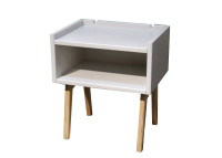 TABLE DE CHEVET DESIGN EN MDF 26 COLORIS ET PIEDS EN BOIS DE BOULEAU - MADAVIN PAR MATHY BY BOLS