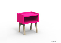 TABLE DE CHEVET DESIGN EN MDF 26 COLORIS ET PIEDS EN BOIS DE BOULEAU - MADAVIN PAR MATHY BY BOLS