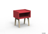 TABLE DE CHEVET DESIGN EN MDF 26 COLORIS ET PIEDS EN BOIS DE BOULEAU - MADAVIN PAR MATHY BY BOLS