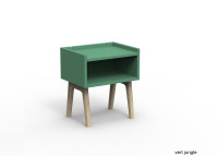 TABLE DE CHEVET DESIGN EN MDF 26 COLORIS ET PIEDS EN BOIS DE BOULEAU - MADAVIN PAR MATHY BY BOLS