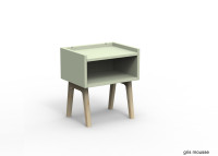 TABLE DE CHEVET DESIGN EN MDF 26 COLORIS ET PIEDS EN BOIS DE BOULEAU - MADAVIN PAR MATHY BY BOLS