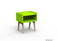 TABLE DE CHEVET DESIGN EN MDF 26 COLORIS ET PIEDS EN BOIS DE BOULEAU - MADAVIN PAR MATHY BY BOLS