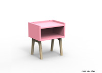 TABLE DE CHEVET DESIGN EN MDF 26 COLORIS ET PIEDS EN BOIS DE BOULEAU - MADAVIN PAR MATHY BY BOLS