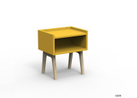 TABLE DE CHEVET DESIGN EN MDF 26 COLORIS ET PIEDS EN BOIS DE BOULEAU - MADAVIN PAR MATHY BY BOLS