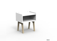 TABLE DE CHEVET DESIGN EN MDF 26 COLORIS ET PIEDS EN BOIS DE BOULEAU - MADAVIN PAR MATHY BY BOLS