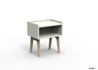 TABLE DE CHEVET DESIGN EN MDF 26 COLORIS ET PIEDS EN BOIS DE BOULEAU - MADAVIN PAR MATHY BY BOLS