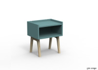 TABLE DE CHEVET DESIGN EN MDF 26 COLORIS ET PIEDS EN BOIS DE BOULEAU - MADAVIN PAR MATHY BY BOLS