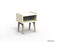 TABLE DE CHEVET DESIGN EN MDF 26 COLORIS ET PIEDS EN BOIS DE BOULEAU - MADAVIN PAR MATHY BY BOLS