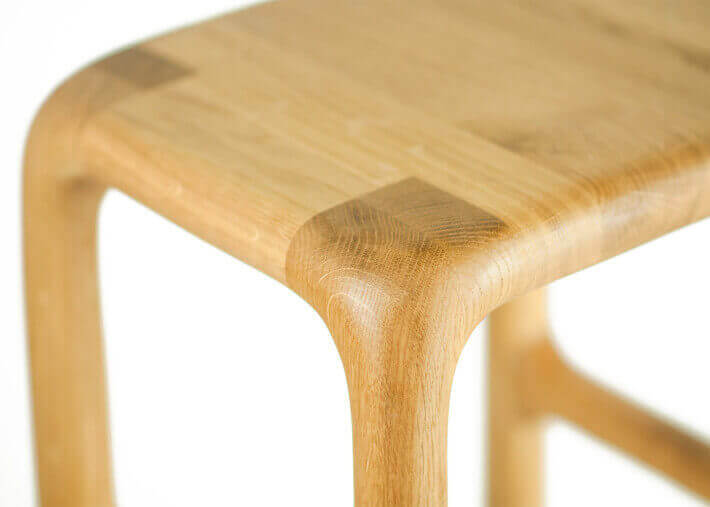 TABOURET DE BAR ORIGINAL EN BOIS DE CHENE OU NOYER - 5 HAUTEURS - FLUX PAR SZYSZKA DESIGN