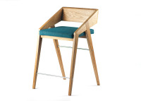 CHAISE HAUTE - CHAISE DE BAR EN BOIS ET TEXTILE COLORE - PIKO PAR SZYSZKA DESIGN