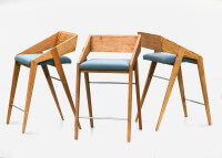 CHAISE HAUTE - CHAISE DE BAR EN BOIS ET TEXTILE COLORE - PIKO PAR SZYSZKA DESIGN