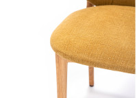 CHAISE DE TABLE EN CHENE FRENE OU NOYER ET TEXTILE COLORE - HOYA PAR SZYSZKA DESIGN