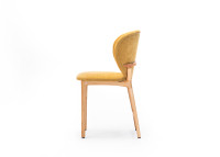 CHAISE DE TABLE EN CHENE FRENE OU NOYER ET TEXTILE COLORE - HOYA PAR SZYSZKA DESIGN