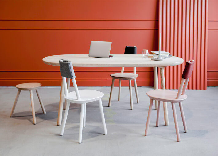 TABLE DE REPAS DESIGN SCANDINAVE EN FRENE NATUREL HUILE - 180x90 - NAIVE PAR EMKO