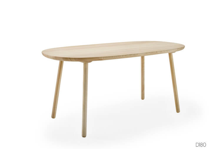 TABLE DE REPAS DESIGN SCANDINAVE EN FRENE NATUREL HUILE - 180x90 - NAIVE PAR EMKO