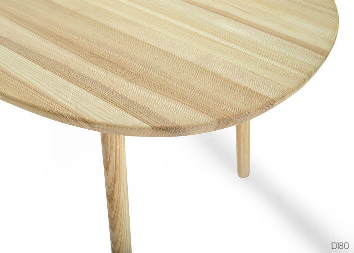 TABLE DE REPAS DESIGN SCANDINAVE EN FRENE NATUREL HUILE - 180x90 - NAIVE PAR EMKO