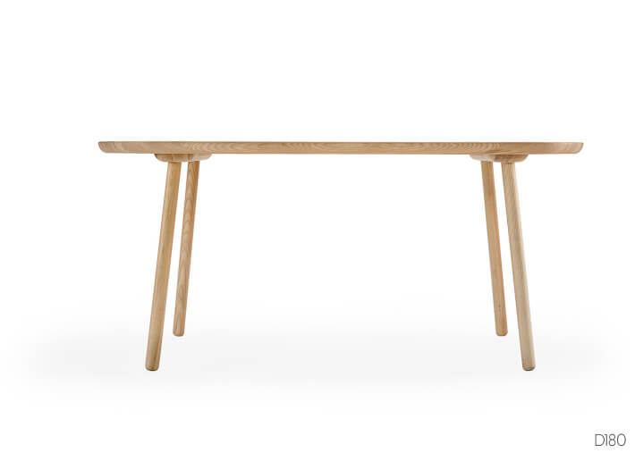 TABLE DE REPAS DESIGN SCANDINAVE EN FRENE NATUREL HUILE - 180x90 - NAIVE PAR EMKO