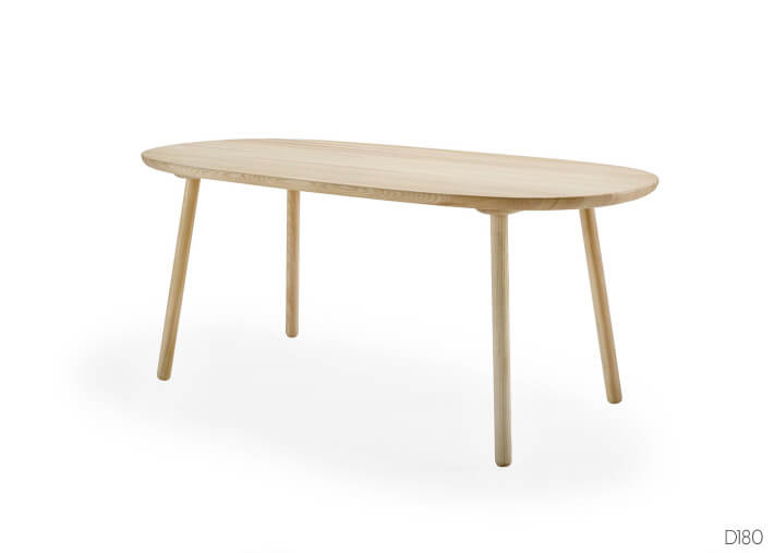 TABLE DE REPAS DESIGN SCANDINAVE EN FRENE NATUREL HUILE - 180x90 - NAIVE PAR EMKO