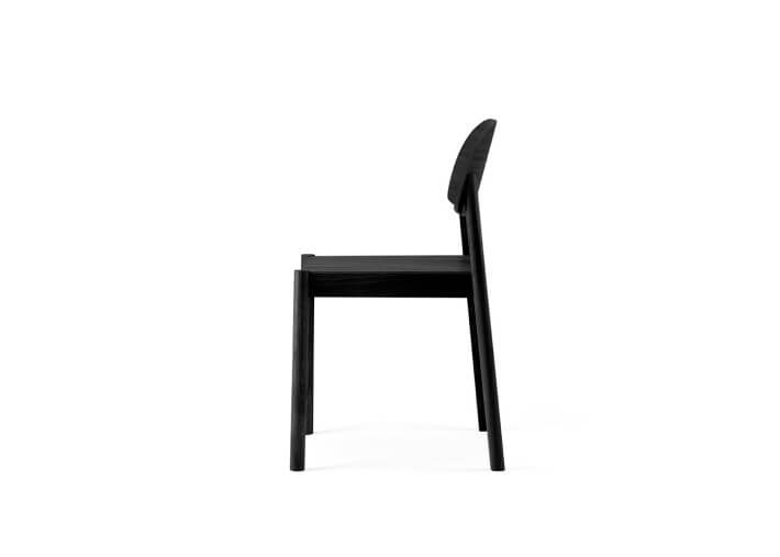 CHAISE DE TABLE EN BOIS DE CHENE NATUREL OU LAQUE NOIR - DOSSIER OVALE - CITIZEN PAR EMKO