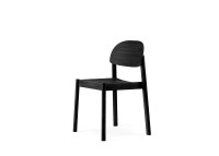 CHAISE DE TABLE EN BOIS DE CHENE NATUREL OU LAQUE NOIR - DOSSIER OVALE - CITIZEN PAR EMKO