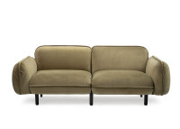 CANAPE 2 OU 3 PLACES AVEC ACCOUDOIRS EN VELOURS AVELINA BEIGE VERT BLEU GRIS OU BORDEAUX - BEAN PAR EMKO