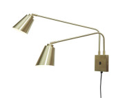 APPLIQUE MURALE EN METAL DORE OU NOIR AVEC 2 ABAT-JOUR ORIENTABLES - BREMEN PAR IT'S ABOUT ROMI