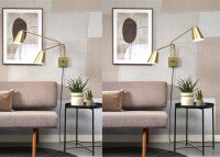 APPLIQUE MURALE EN METAL DORE OU NOIR AVEC 2 ABAT-JOUR ORIENTABLES - BREMEN PAR IT'S ABOUT ROMI