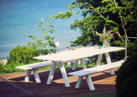 BANC DE JARDIN DESIGN EN ALUMINIUM BLANC 3 METRES DE LONG - AXIS PAR JANKURTZ