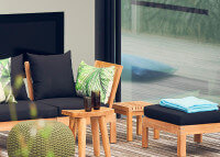 TABLE DE SALON DE JARDIN EN TECK 65x65X25 - KORFU LOUNGE PAR JANKURTZ