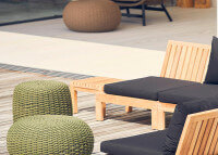 TABLE DE SALON DE JARDIN EN TECK 65x65X25 - KORFU LOUNGE PAR JANKURTZ