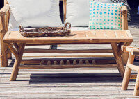TABLE BASSE DE JARDIN EN TECK MASSIF  PIECE UNIQUE - 120x65X45 - FRED PAR JANKURTZ