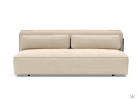 CANAPE LIT EPAIS ET CONFORTABLE BLEU OU GRIS AVEC PIEDS EN METAL CHROME SUPREMAX PAR INNOVATION LIVING