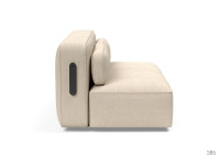 CANAPE LIT EPAIS ET CONFORTABLE BLEU OU GRIS AVEC PIEDS EN METAL CHROME SUPREMAX PAR INNOVATION LIVING