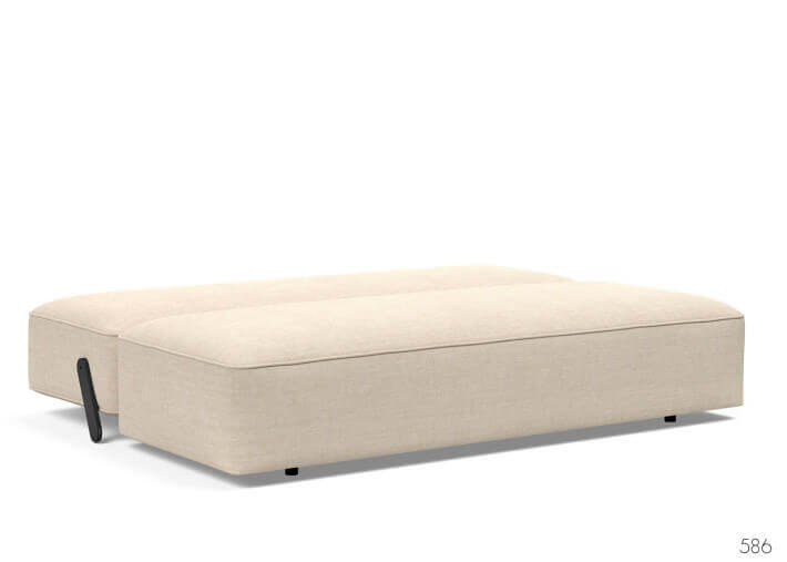 CANAPE LIT EPAIS ET CONFORTABLE BLEU OU GRIS AVEC PIEDS EN METAL CHROME SUPREMAX PAR INNOVATION LIVING