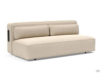 CANAPE LIT EPAIS ET CONFORTABLE BLEU OU GRIS AVEC PIEDS EN METAL CHROME SUPREMAX PAR INNOVATION LIVING