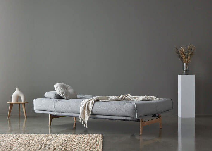 CANAPE CONVERTIBLE DESIGN SCANDINAVE PIETEMENT CHENE - 40 COULEURS AU CHOIX - ASLAK PAR INNOVATION LIVING