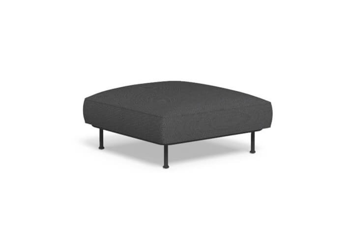 POUF D'EXTERIEUR DESIGN EN ALUMINIUM ET TEXTILE OUTDOOR BLANC OU GRIS - CORAL PAR TALENTI