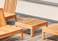 TABLE DE SALON DE JARDIN EN TECK 65x65X25 - KORFU LOUNGE PAR JANKURTZ